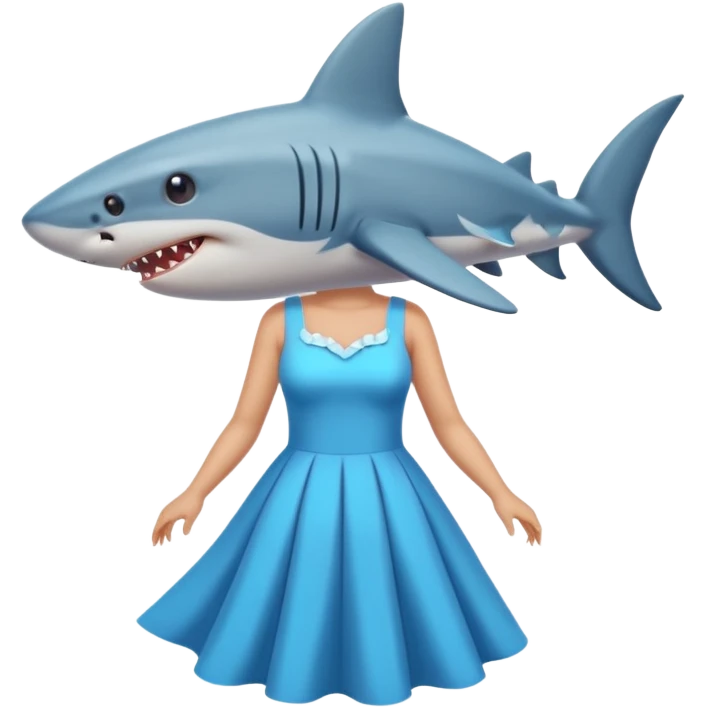 A shark with a dress style being a model emoji