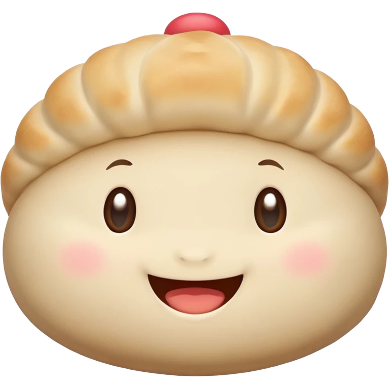 smiling dumpling bun who holds a Zapier logo emoji