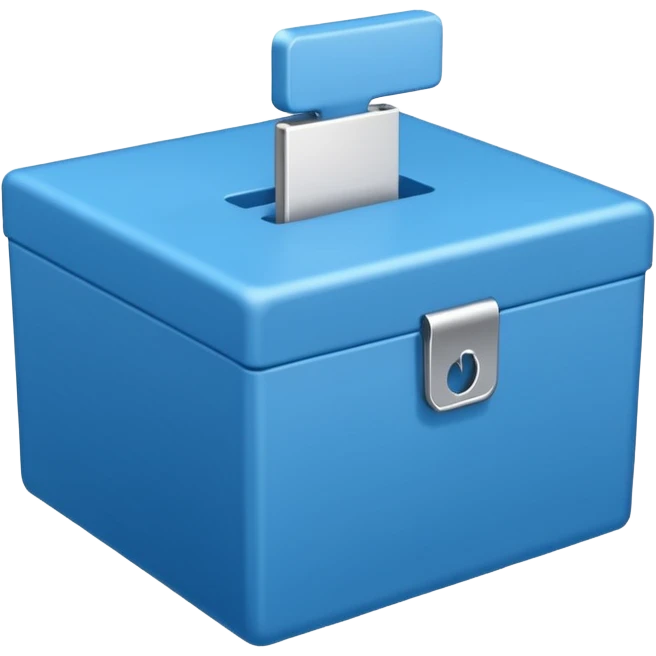 Blue box with a blue check in side emoji