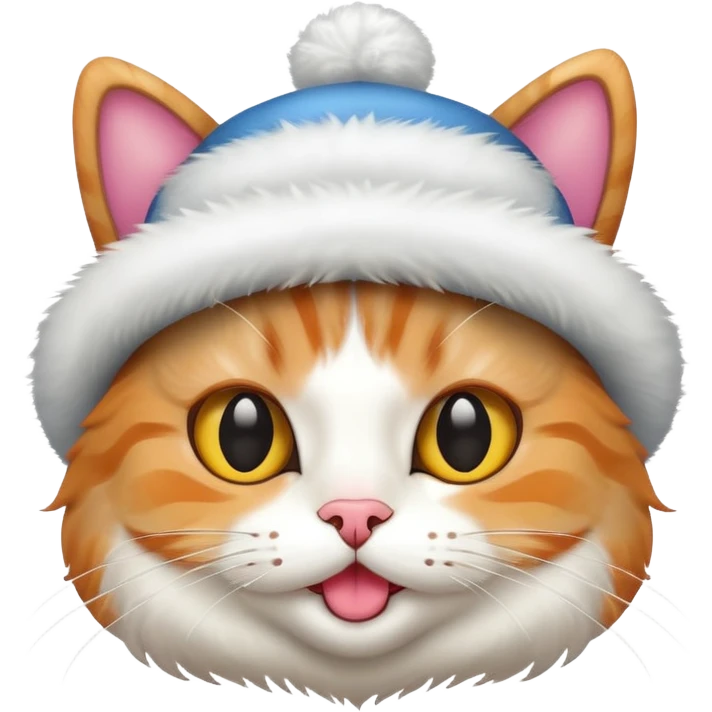 Cat with silly hat emoji