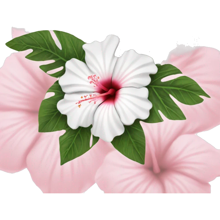 White and light pink hibiscus  emoji