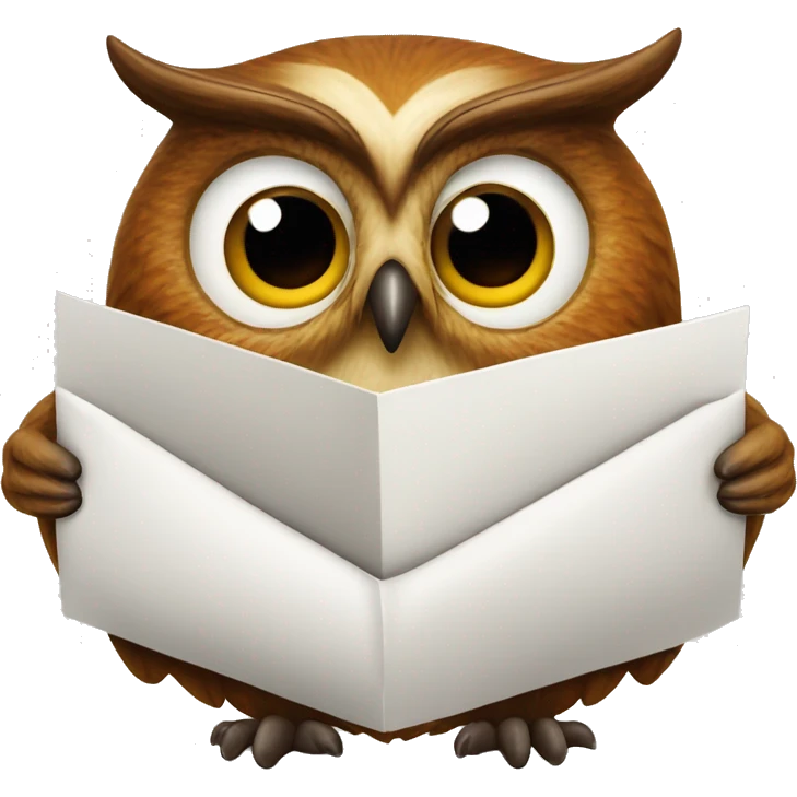 Un hibou avec une lettre dans la bouche emoji