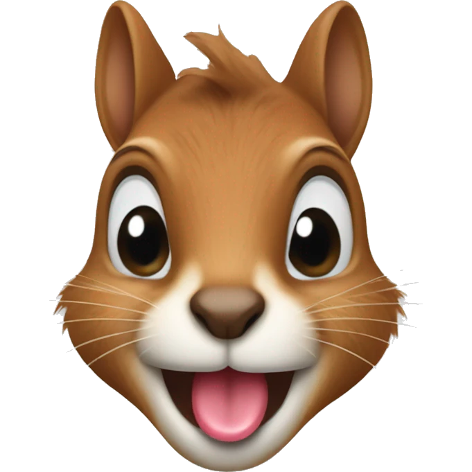 Squirrel sticking tounge out emoji