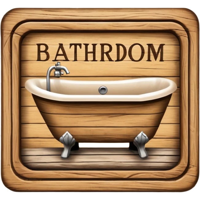 Wooden bathroom sign  emoji