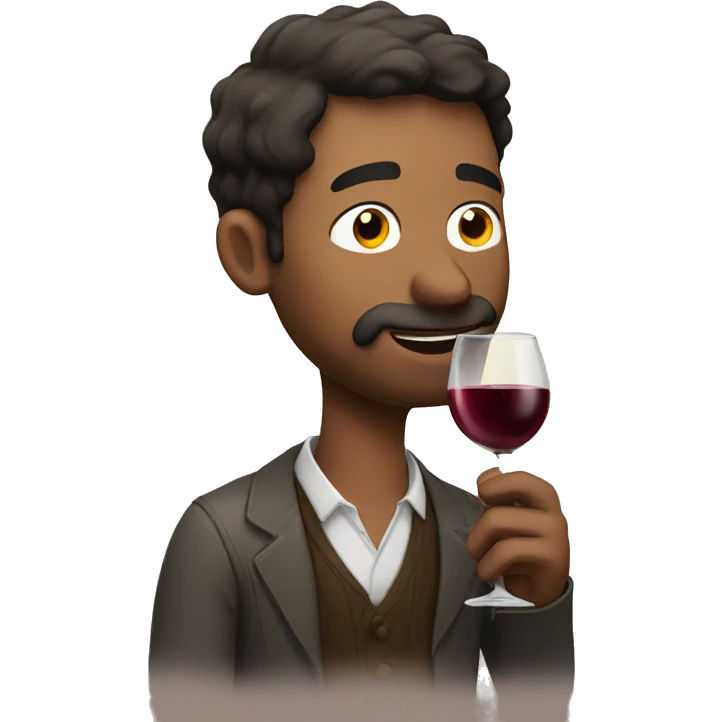 Guy drinking wine emoji