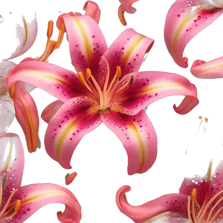 stargazer tiger lily with hot pink petals emoji