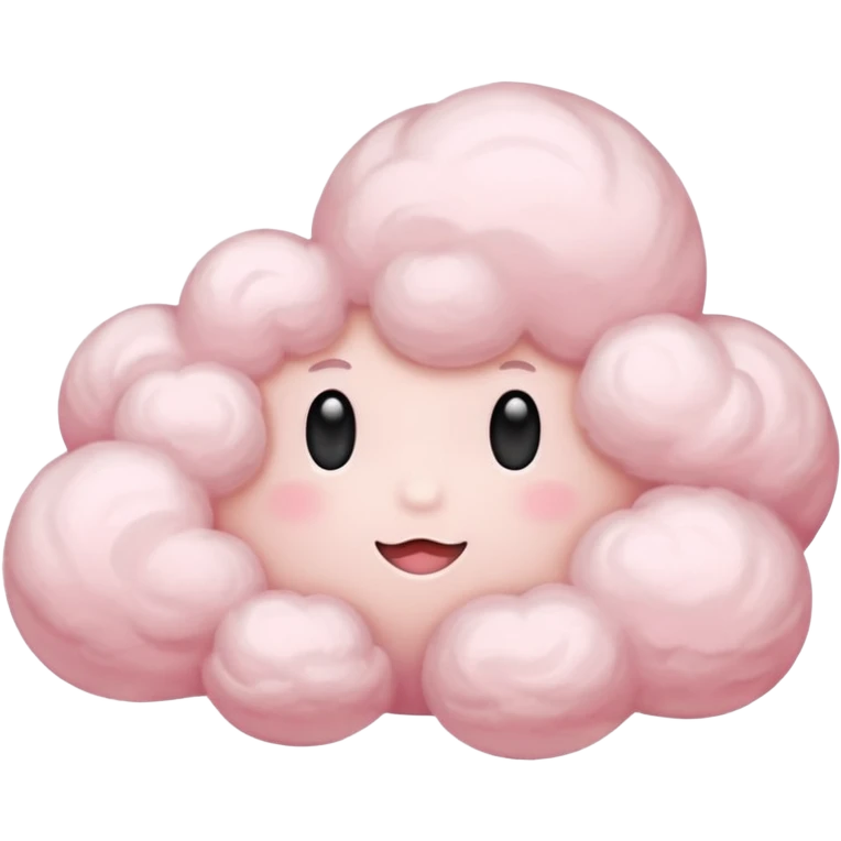 A soft pink cloud with gentle cotton-like fluff. emoji