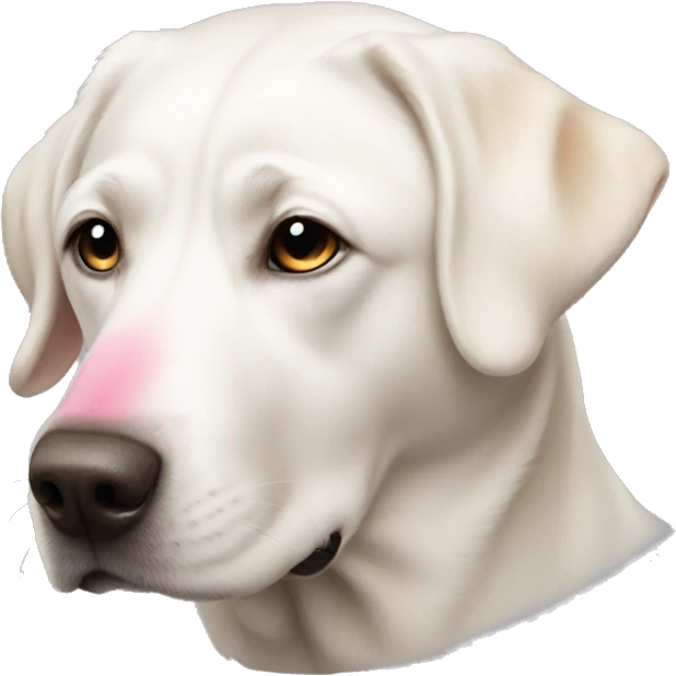 white lab dog with pink nose emoji