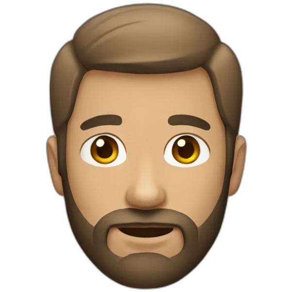 Man with a beard and short hair emoji