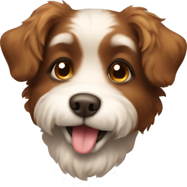 Cute fluffy brown dog emoji