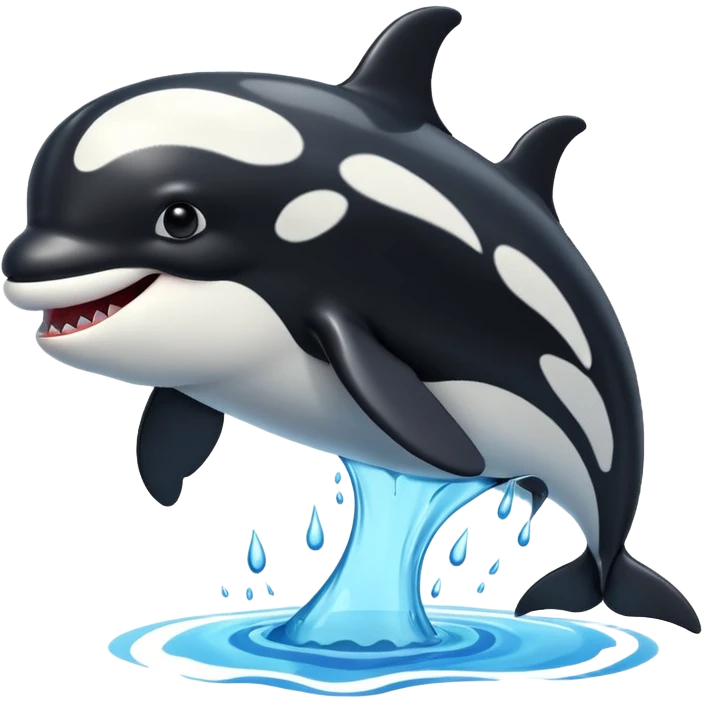 3d Cartoon orca with a tick to show when something has been completed emoji