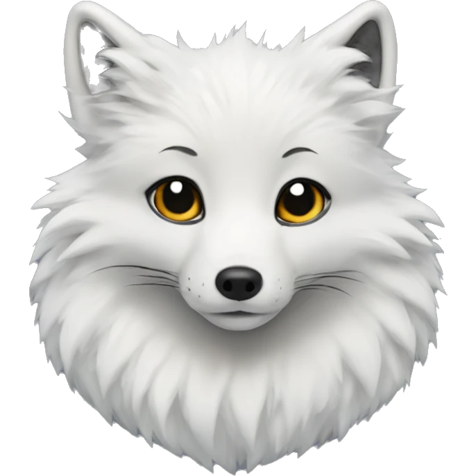 A Arctic fox with a black neck ruffle emoji