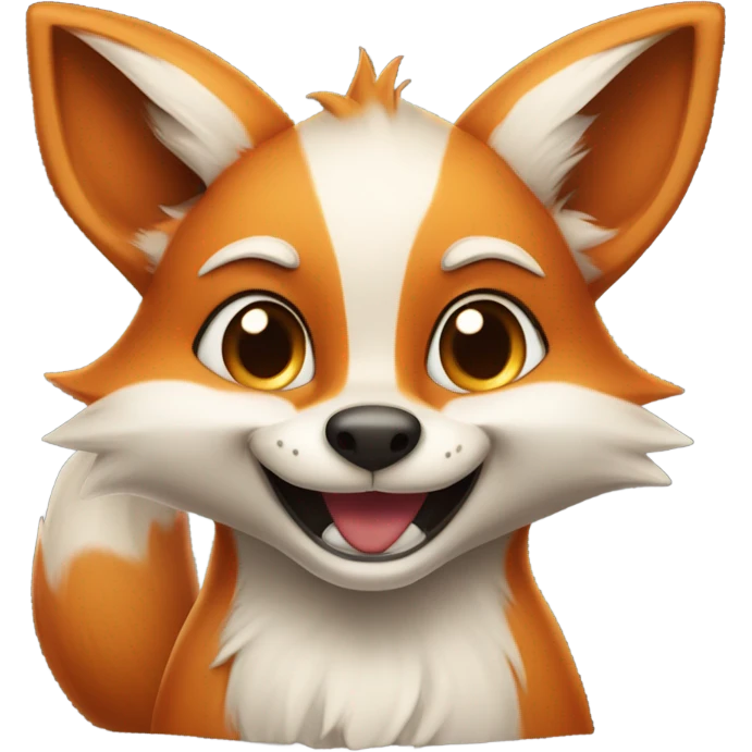 kawaii fox crazy emoji