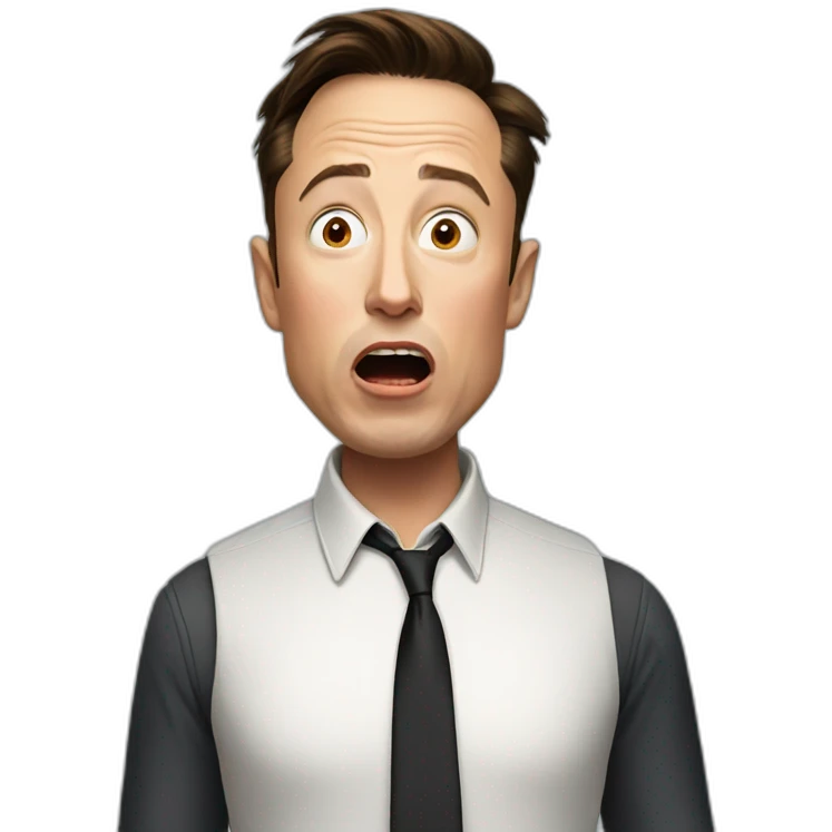 Shocked Elon Musk emoji