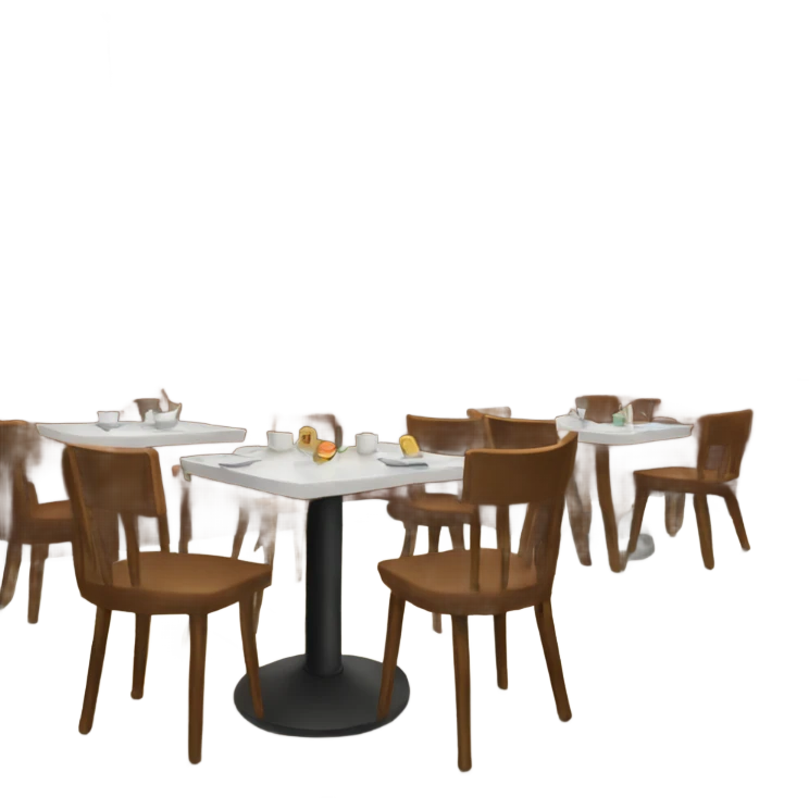 Inside a restaurant with tables emoji