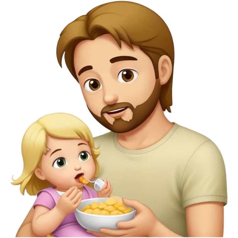 Girl feeding adult man baby  emoji