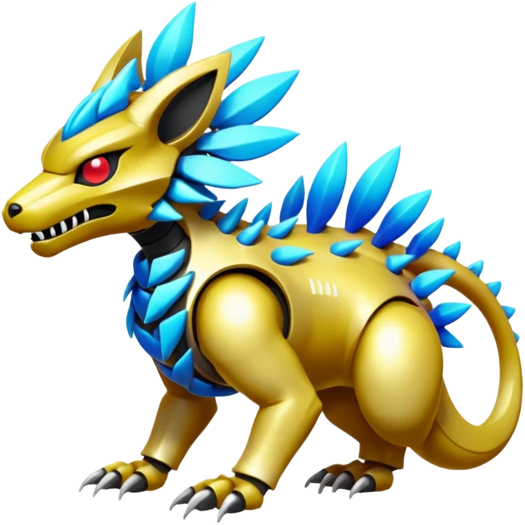 Futuristic WickerBeast-Vernid-Primagen-Protogen-Fakémon-Pokémon-creature-fusion (full body) emoji