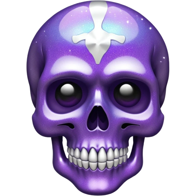 Glitter Purple and White Skull emoji