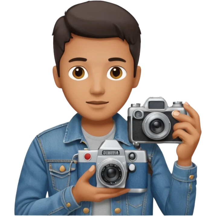 Photographer with vintage film camera emoji