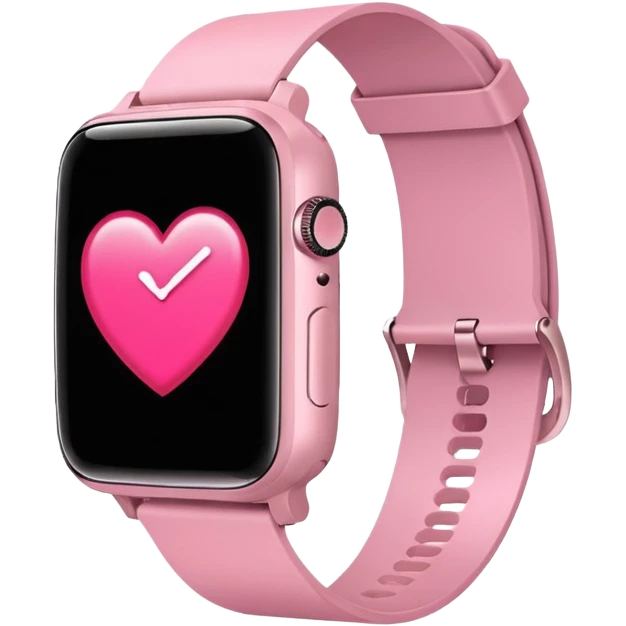 pink smart watch heart emoji