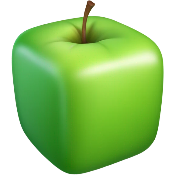 plain green Cube shaped Apple emoji