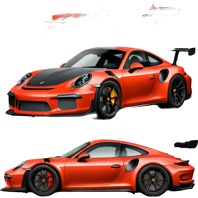 red Porsche gt3 rs front view emoji