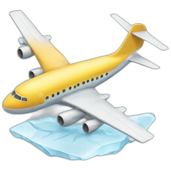 Airplane covered in ice emoji