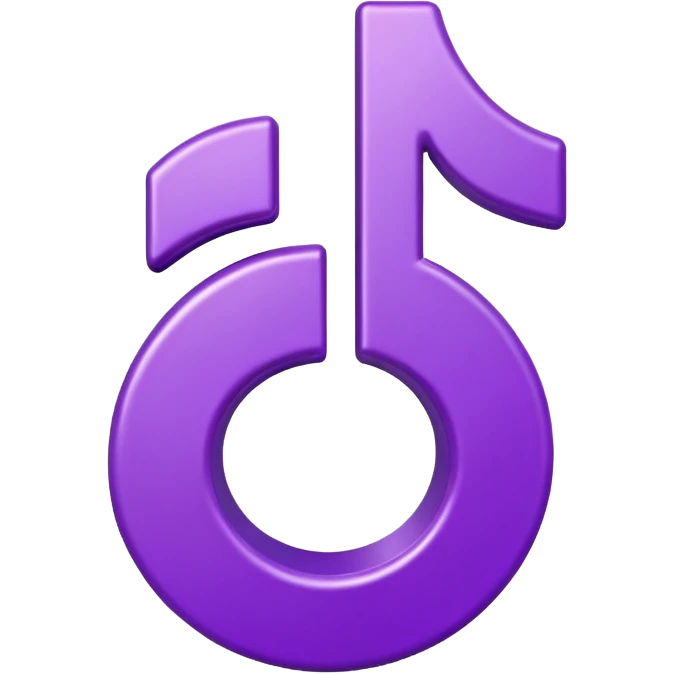 Purple and Cian Symbol of TikTok app emoji