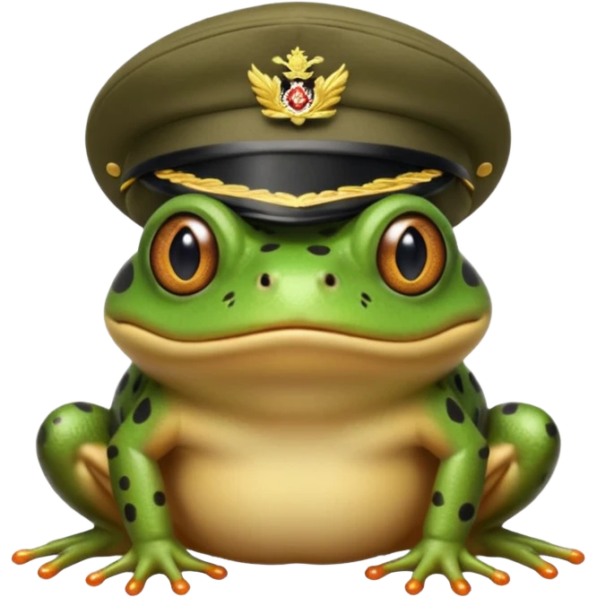 Singapore Armed Forces bufo frog angry with jockey cap emoji