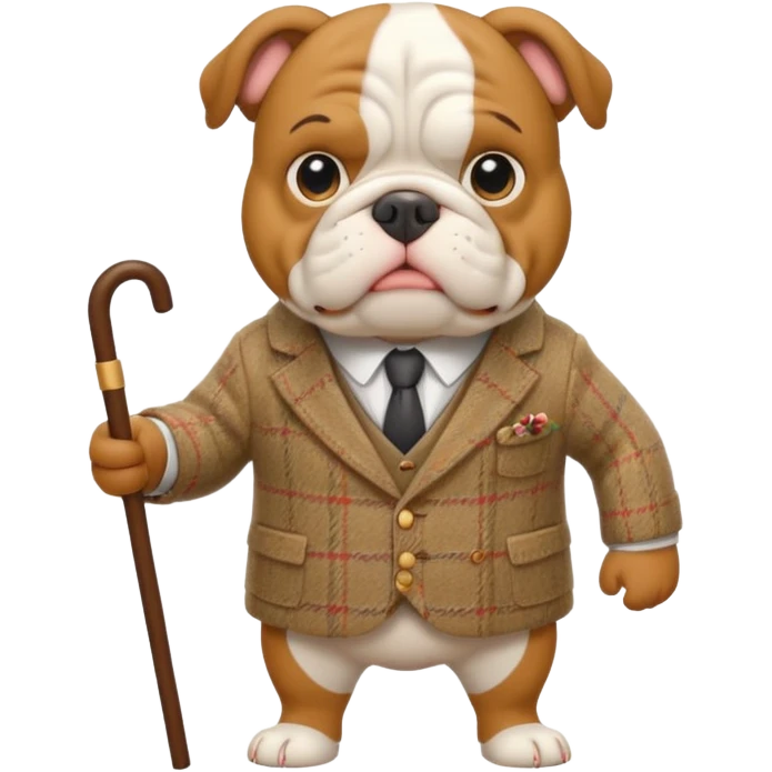 bulldog guide character, English theme emoji