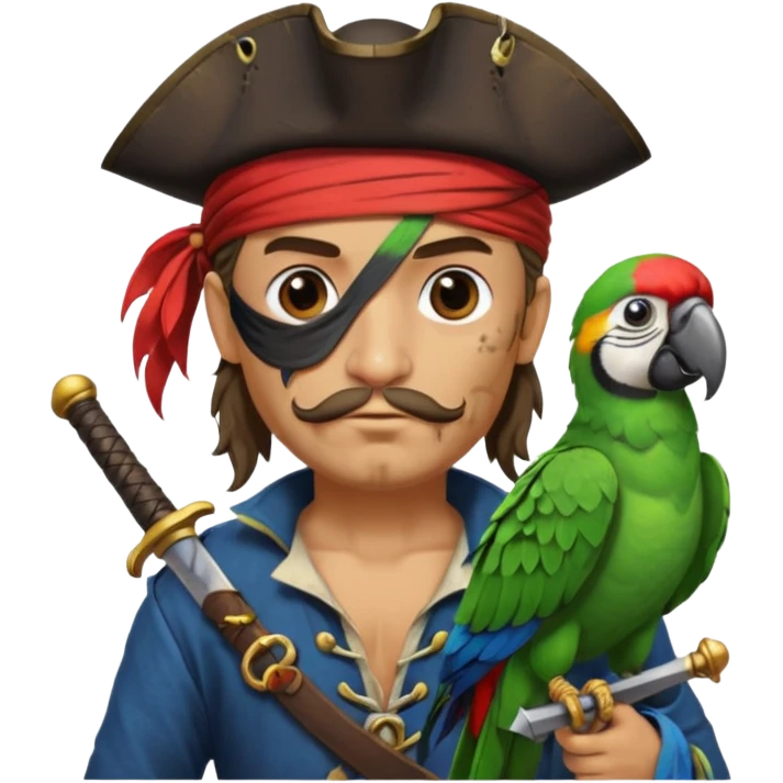 pirate and parrot emoji