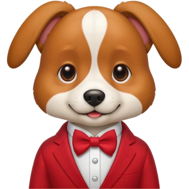 Dog with neckBow in red suit. emoji