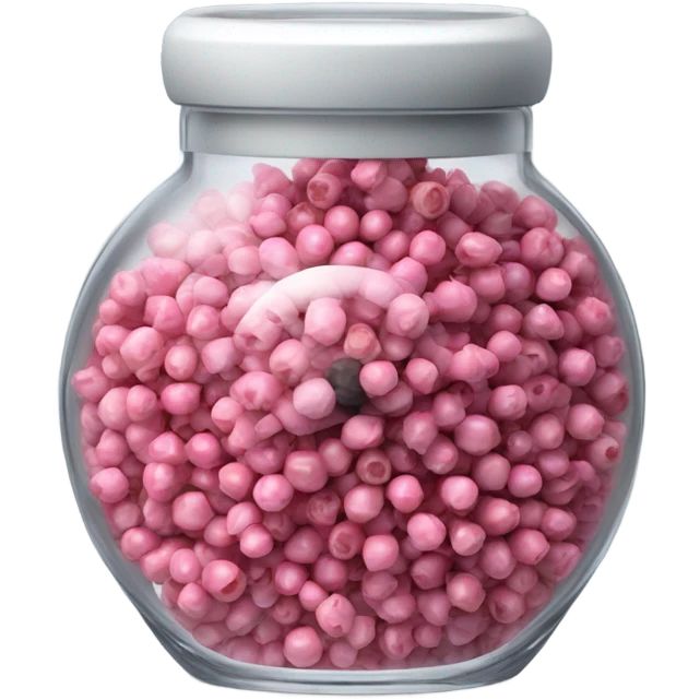 pink peppercorn in glass grinder bottle emoji
