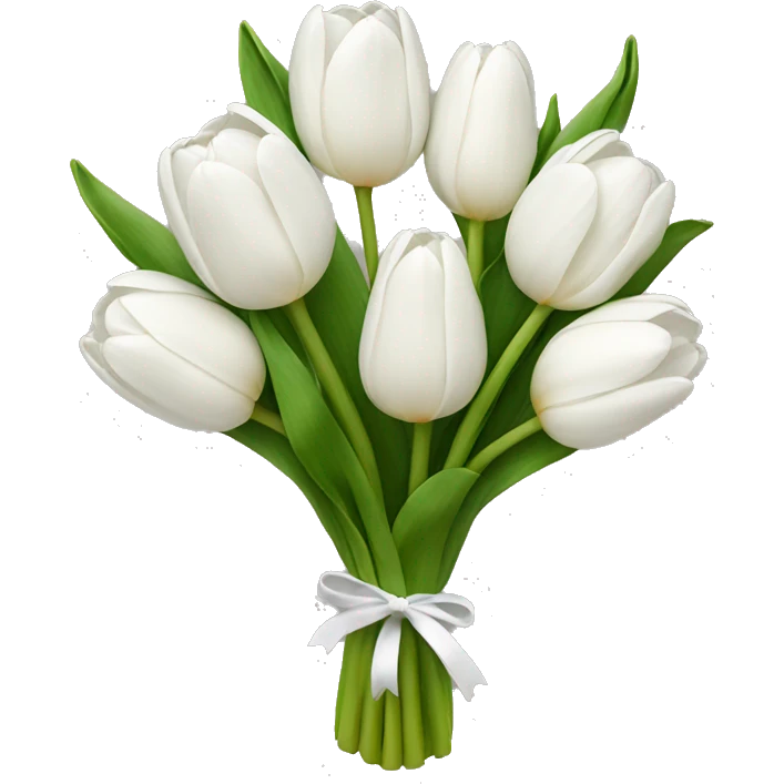 white tulip bouquet  emoji