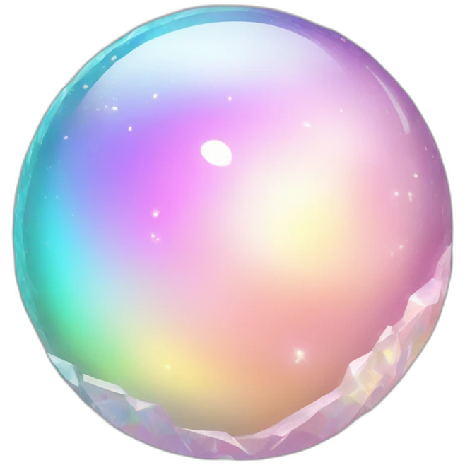 Pastel iridescent rainbow crystal crescent half orb emoji