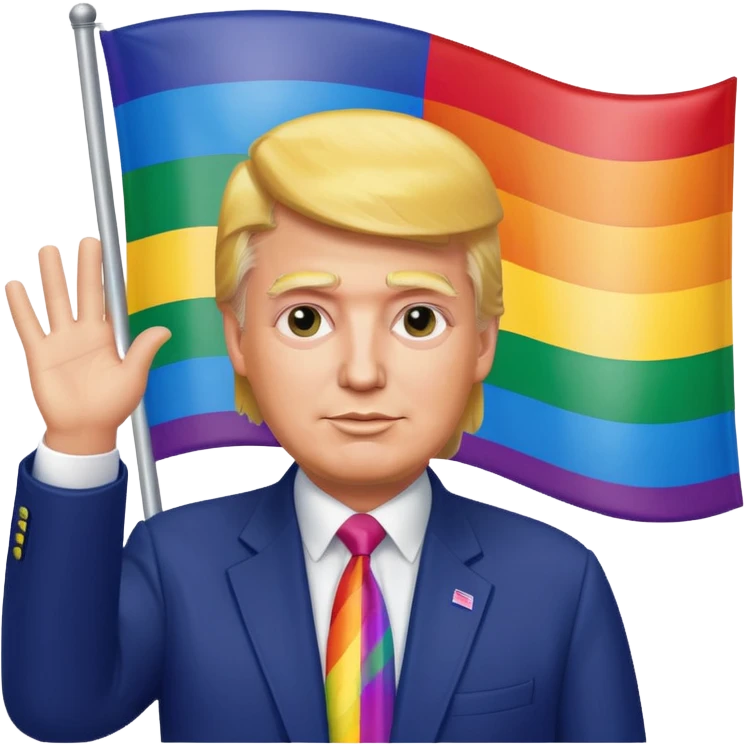 Donald trump waving lgbt flag emoji