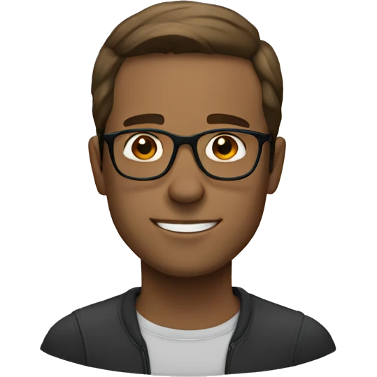 white male with glasses and brown hair emoji