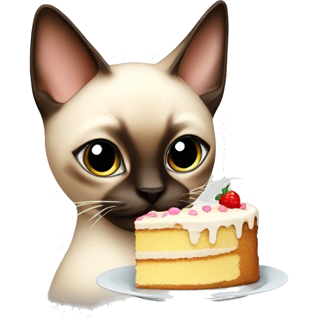 siamese cat eating cake emoji