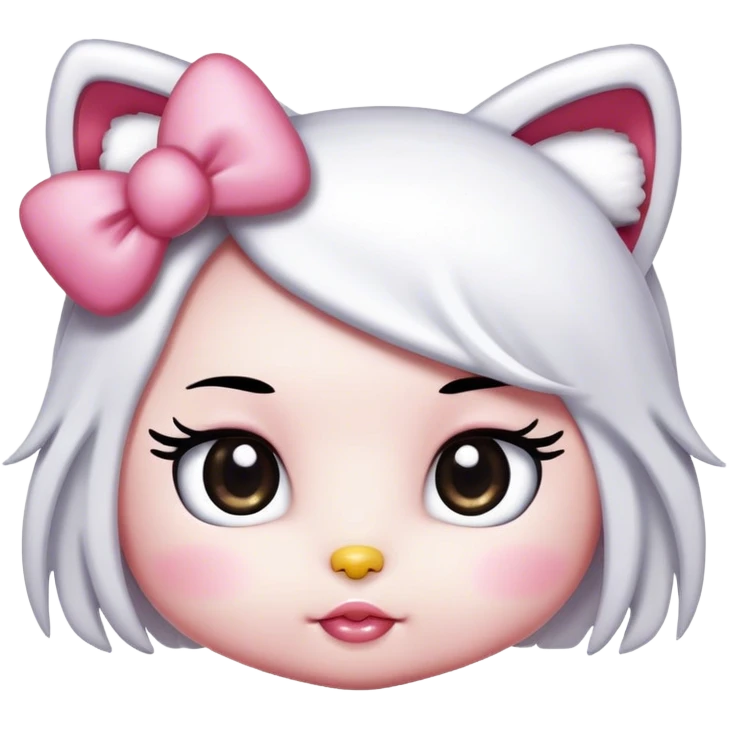 Hello kitty’s head only with long lashes cute emoji