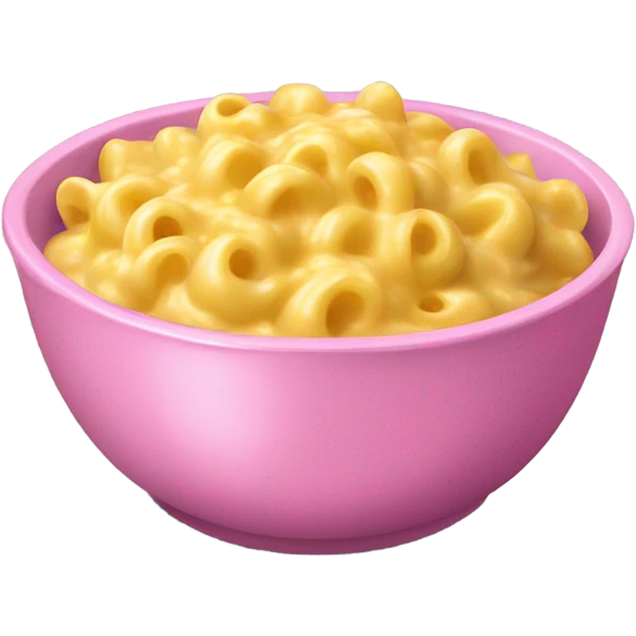 Pink bowl of Mac and cheese emoji