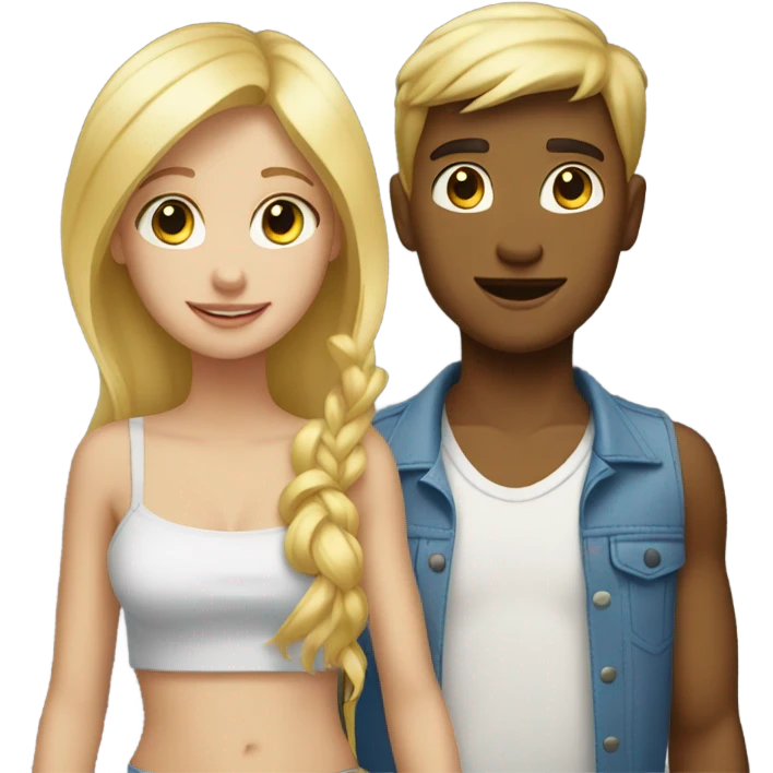 blonde girl and boy duo emoji