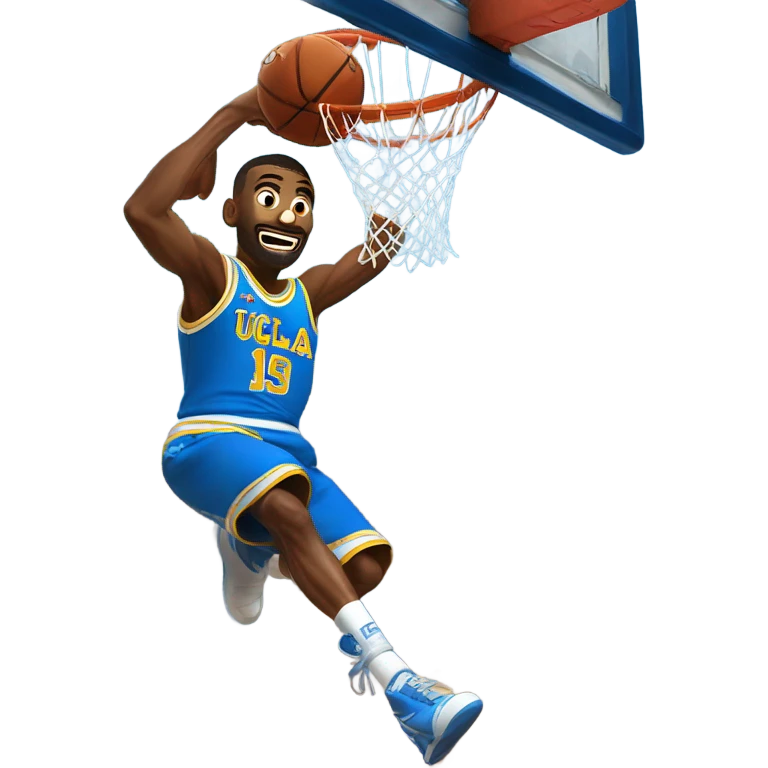 UCLA basketball player slam dunk emoji