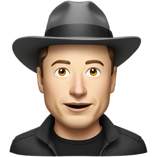 Elon musk with hat emoji