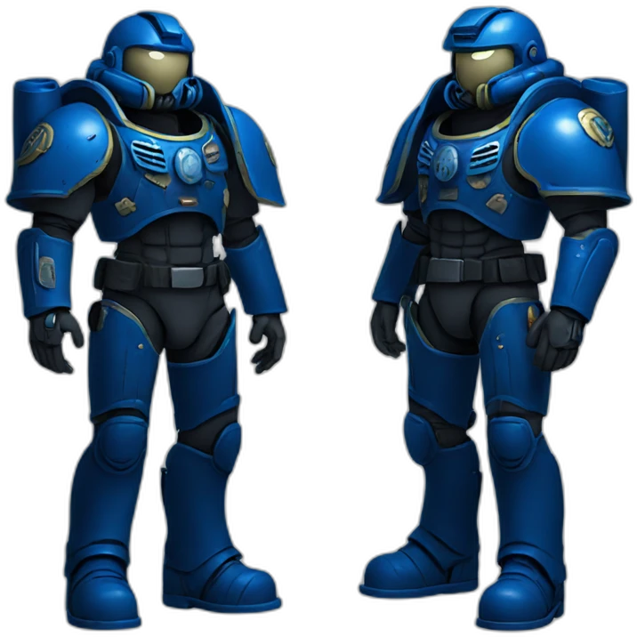 Space marine in blue full body emoji