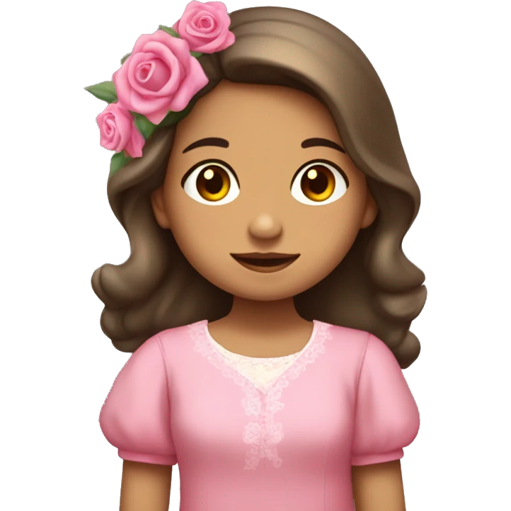 Niña de primera comunión con unas rosas en las manos  emoji