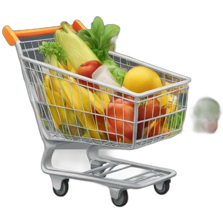 supermarket trolley with food emoji