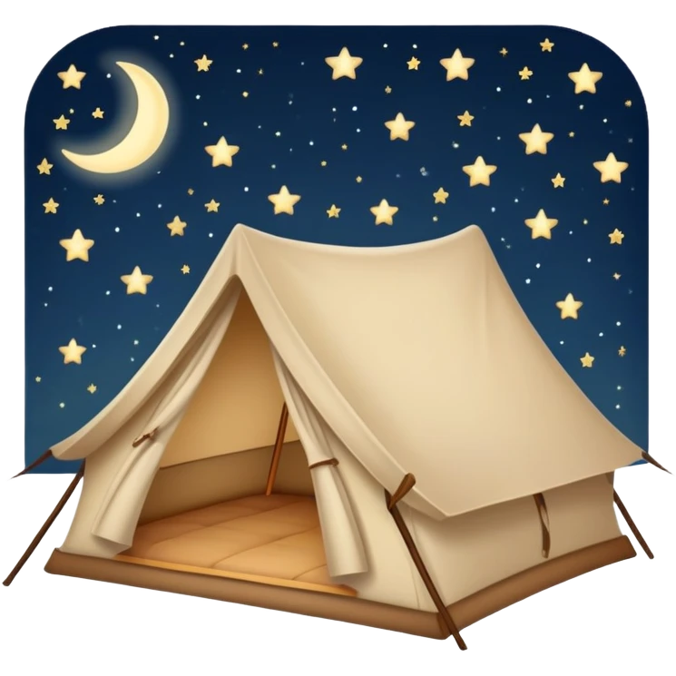 tent with stars above, sleepover vibe emoji