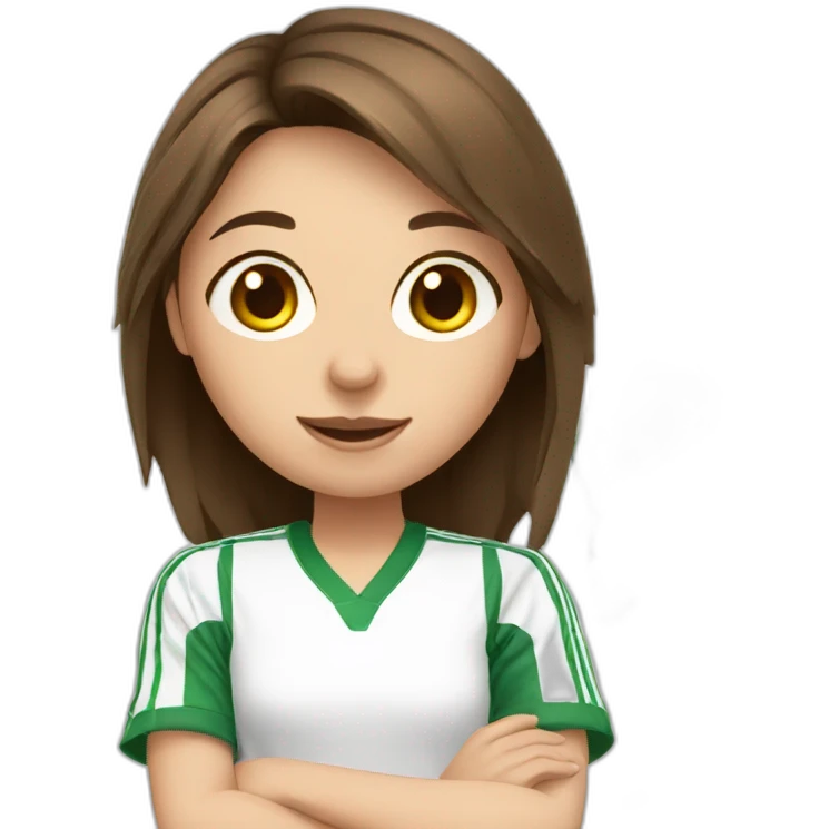 European girl with brown hair playing badminton emoji
