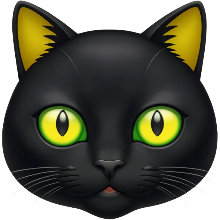 Black Cat with green and yellow pupils  emoji