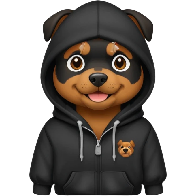 Rottie Dog wearing a hoodie emoji